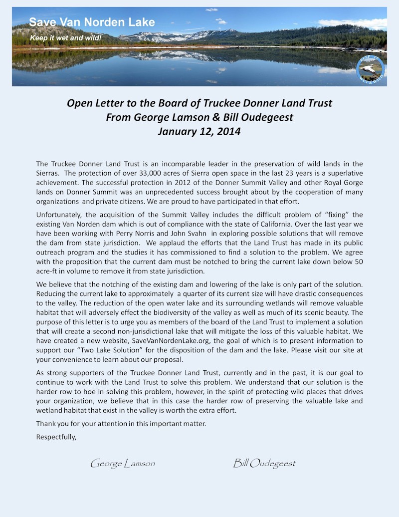 Open letter to TDLT 1-12-14