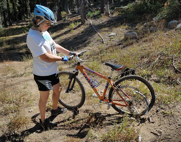 LC after tree fell on her bike on Killys Cruise in Royal Gorge area-20 9-6-13